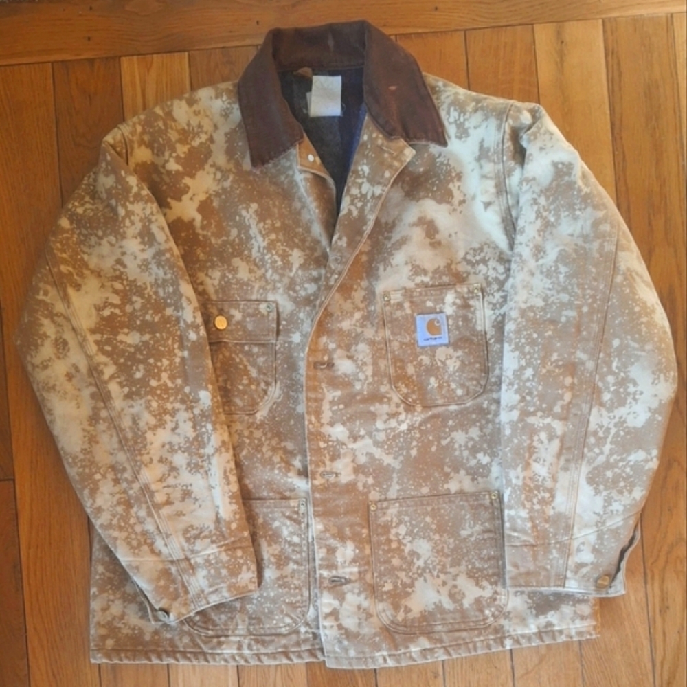 Distressed Bleached Vintage Carhartt Chore Jacket - C01 - 48 ( L/XL)